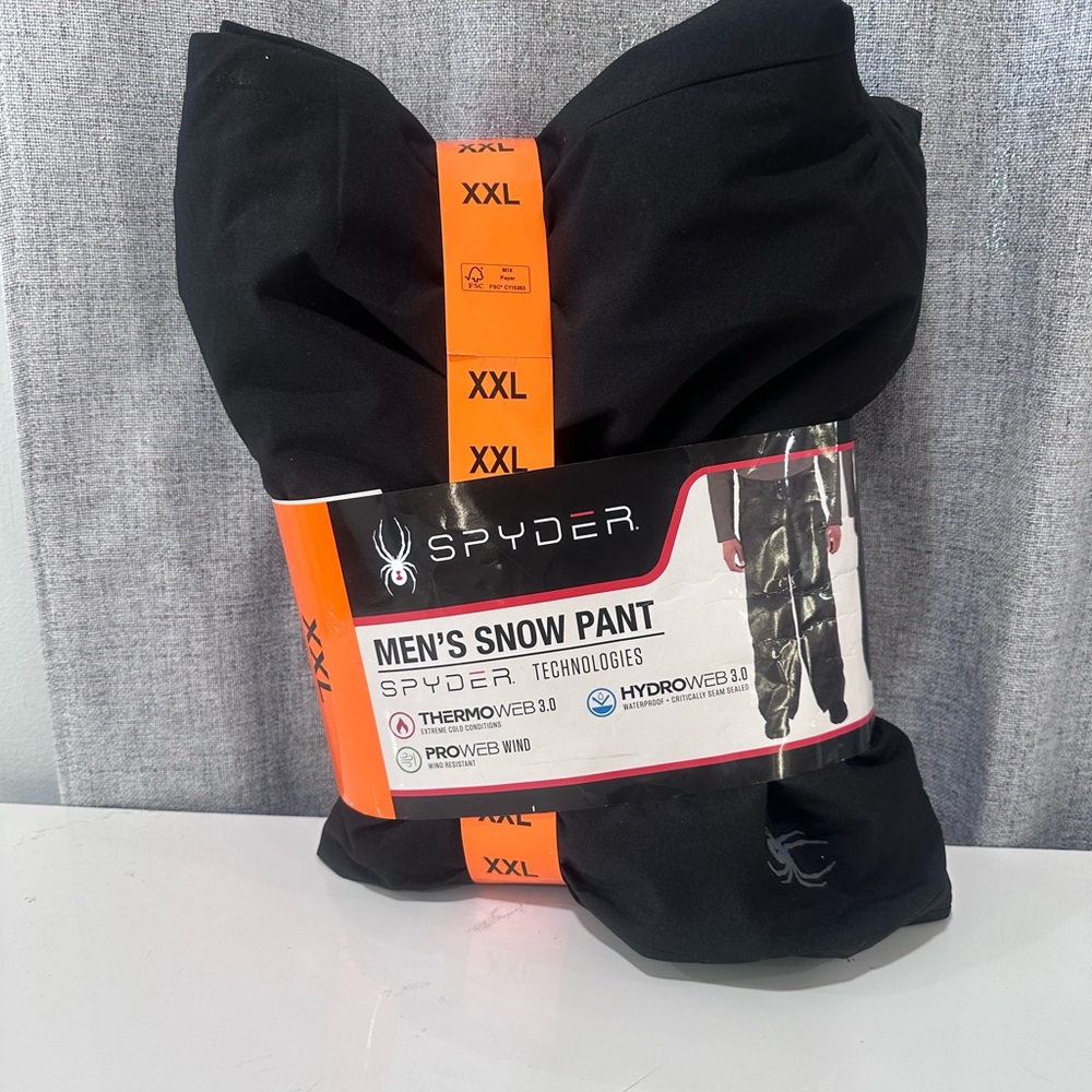 Men’s Spyder Men's Black Snow Pants. Size XXL. NWT.
